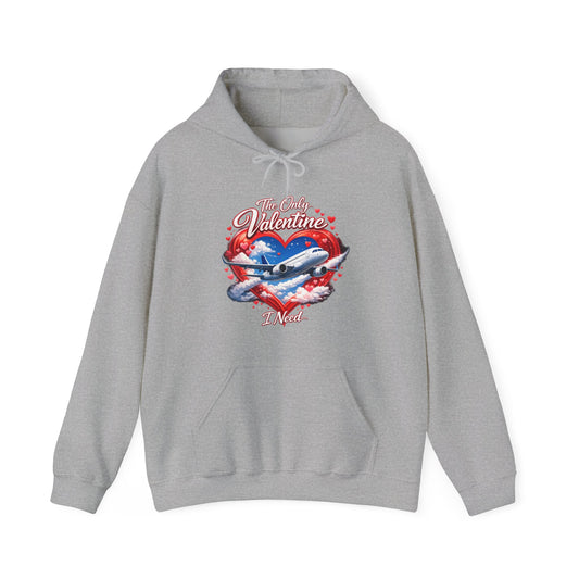 Valentine Pilot Hoodie 'The Only Valentine I need' Airplane Heart Design
